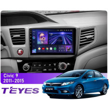 Штатна магнітола Teyes CC3 4+64 Gb Honda Civic 9 FB FK FD 2011-2015 9″