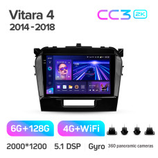 Штатна магнітола Teyes CC3 6+128 Gb з коловим оглядом 360° Suzuki Vitara 4 2014-2018 9" 2k