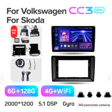 Штатна магнітола Teyes CC3 6+128 Gb з коловим оглядом 360° Volkswagen Universal For Volkswagen Bora/Golf 6/Passat/Scirocco/Sharan/Touran For Skoda 2k