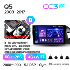 Штатная магнитола Teyes CC3 2k 6+128 Gb 360° Audi Q5 8R 2008-2017 (A) 9″