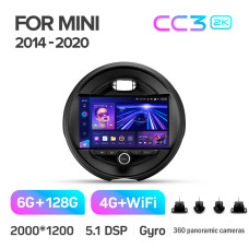 Штатна магнітола Teyes CC3 6+128 Gb з коловим оглядом 360° BMW Mini 2014-2020 9" 2k (L3)