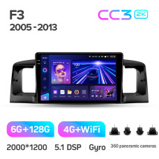 Штатная магнитола Teyes CC3 2k 6+128 Gb 360° BYD F3 1 2005-2013 9″