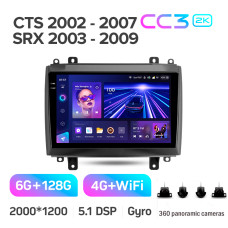 Штатная магнитола Teyes CC3 2k 6+128 Gb 360° Cadillac CTS 2002-2007, SRX 2003-2009 10″