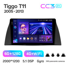 Штатна магнітола Teyes CC3 6+128 Gb з коловим оглядом 360° Chery Tiggo T11 1 2005 - 2013 9" 2k