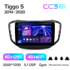 Штатна магнітола Teyes CC3 6+128 Gb з коловим оглядом 360° Chery Tiggo 5 2014 - 2018 10" 2k