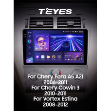 Штатна магнітола Teyes CC3 6+128 Gb з коловим оглядом 360° Chery Fora A5 A21 2006-2010 Cowin 3 A21 2010-2011 Vortex Estina 2008-2012 9" 2k