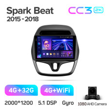 Штатная магнитола Teyes CC3 2k 4+32 Gb Chevrolet Spark Beat 2015-2018 (F2) 9″