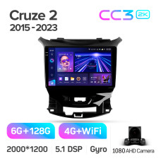 Штатная магнитола Teyes CC3 2k 6+128 Gb Chevrolet Cruze 2 2015-2023 9″