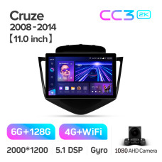 Штатна магнітола Teyes CC3 6+128 Gb Chevrolet Cruze J300 2008-2014 11" 2k