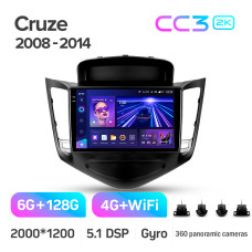 Штатная магнитола Teyes CC3 2k 6+128 Gb 360° Chevrolet Cruze J300 2008-2014 9″