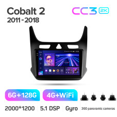 Штатная магнитола Teyes CC3 2k 6+128 Gb 360° Chevrolet Cobalt 2 2011-2018 9″