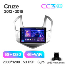Штатная магнитола Teyes CC3 2k 6+128 Gb Chevrolet Cruze J300 J308 2012-2015 9″