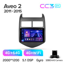 Штатная магнитола Teyes CC3 2k 4+64 Gb Chevrolet Aveo 2 2011-2015 9″