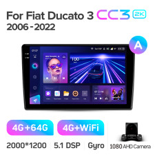 Штатная магнитола Teyes CC3 2k 4+64 Gb Fiat Ducato 3 / Peugeot Boxer 2 / Citroen Jumper 2 2006-2022 (A) 9″