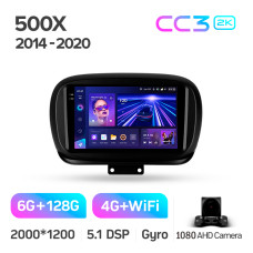 Штатная магнитола Teyes CC3 2k 6+128 Gb Fiat 500X 2014-2020 9″
