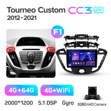 Штатна магнітола Teyes CC3 4+64 Gb Ford Tourneo Custom 1 I Transit (F1) 2012-2021 9" 2k