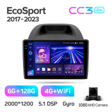Штатная магнитола Teyes CC3 2k 6+128 Gb Ford EcoSport 2017-2023 10″