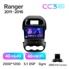 Штатна магнітола Teyes CC3 4+64 Gb Ford Ranger (F2) 2011-2016 9" 2k