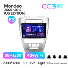 Штатная магнитола Teyes CC3 2k 6+128 Gb 360° Ford Mondeo (US EDITION) 2009-2012 (F3) 10″