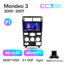 Штатная магнитола Teyes CC3 2k 4+64 Gb Ford Mondeo 3 2000-2007 (F1) 9″