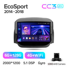 Штатная магнитола Teyes CC3 2k 6+128 Gb Ford EcoSport 2014-2018 9″