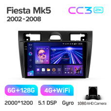 Штатна магнітола Teyes CC3 6+128 Gb Ford Fiesta Mk VI 5 Mk5 2002 - 2008 9" 2k