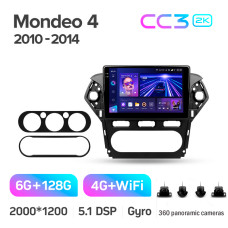 Штатная магнитола Teyes CC3 2k 6+128 Gb 360° Ford Mondeo 4 2011-2014 10″