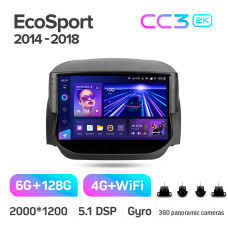 Штатная магнитола Teyes CC3 2k 6+128 Gb 360° Ford EcoSport 2014-2018 9″