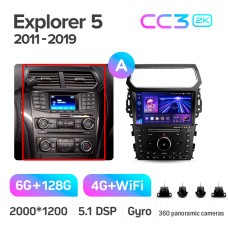 Штатная магнитола Teyes CC3 2k 6+128 Gb 360° Ford Explorer 5 2011-2019 (A) 10″