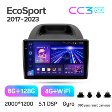 Штатная магнитола Teyes CC3 2k 6+128 Gb 360° Ford EcoSport 2017-2023 10″