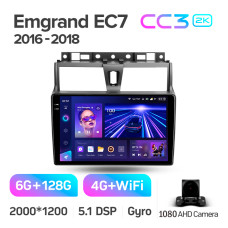 Штатна магнітола Teyes CC3 6+128 Gb Geely Emgrand EC7 1 2016-2018 9" 2k