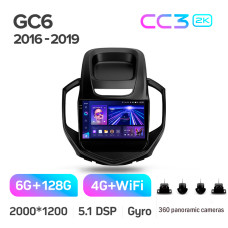 Штатна магнітола Teyes CC3 6+128 Gb з коловим оглядом 360° Geely GC6 2016-2019 9" 2k