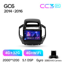 Штатна магнітола Teyes CC3 4+32 Gb Geely GC6 1 2014-2016 9" 2k