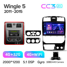 Штатная магнитола Teyes CC3 2k 4+32 Gb Great Wall Wingle 5 2011-2015 10″