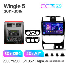 Штатная магнитола Teyes CC3 2k 6+128 Gb 360° Great Wall Wingle 5 2011-2015 10″