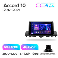 Штатна магнітола Teyes CC3 6+128 Gb Honda Accord 10 CV X 2017 - 2021 (A) 9" 2k