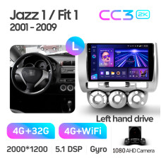 Штатная магнитола Teyes CC3 2k 4+32 Gb Honda Jazz 1 GD, Fit 1 2001-2009 9″