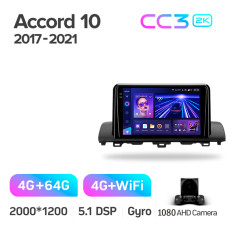 Штатна магнітола Teyes CC3 4+64 Gb Honda Accord 10 CV X 2017 - 2021 (A) 9" 2k