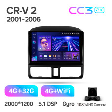 Штатная магнитола Teyes CC3 2k 4+32 Gb Honda CR-V 2 2001-2006 9″