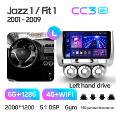 Штатная магнитола Teyes CC3 2k 6+128 Gb 360° Honda Jazz 1 GD, Fit 1 2001-2009 9″
