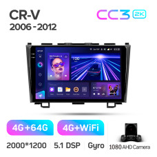 Штатная магнитола Teyes CC3 2k 4+64 Gb Honda CR-V 3 RE 2006-2012 9″
