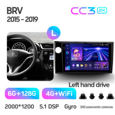 Штатна магнітола Teyes CC3 6+128 Gb з коловим оглядом 360° Honda BRV 2015-2019 9" 2k (L1)