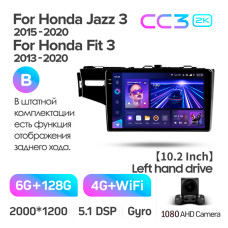 Штатна магнітола Teyes CC3 6+128 Gb Honda Jazz 3 Fit 3 GP GK 2013 - 2020 (B) 10" 2k