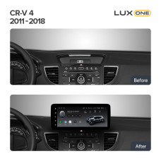 Штатна магнітола Teyes LUX ONE 6+128 Gb з коловим оглядом 360° Honda CR-V CRV 4 RM RE 2011-2018 (A) 12.3"