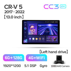 Штатна магнітола Teyes CC3 6+128 Gb Honda CR-V CR-V 5 RT RW 2017-2022 13" 2k