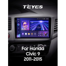 Штатна магнітола Teyes CC3 6+128 Gb з коловим оглядом 360° Honda Civic 9 FB FK FD 2011-2015 9" 2k