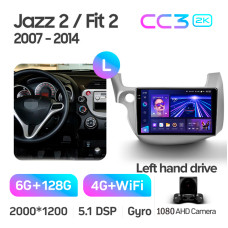 Штатна магнітола Teyes CC3 6+128 Gb Honda Jazz 2 GG Fit 2 GE 2007 - 2014 10" 2k