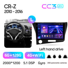 Штатная магнитола Teyes CC3 2k 6+128 Gb 360° Honda CR-Z 1 2010-2016 9″