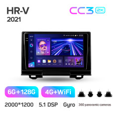 Штатная магнитола Teyes CC3 2k 6+128 Gb 360° Honda HR-V RV RZ 2021 9″