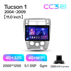 Штатна магнітола Teyes CC3 4+32 Gb Hyundai Tucson 1 2004-2009 11" 2k